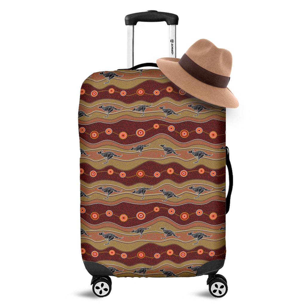 Australian Aboriginal Kangaroo Print Luggage Cover