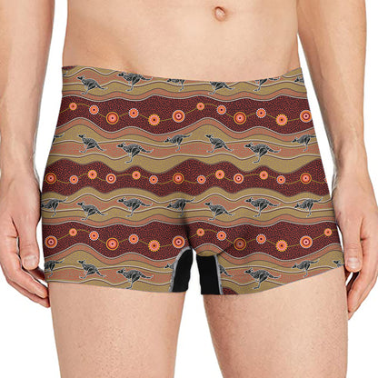 Australian Aboriginal Kangaroo Print Men's Boxer Briefs