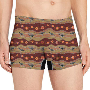 Australian Aboriginal Kangaroo Print Men's Boxer Briefs