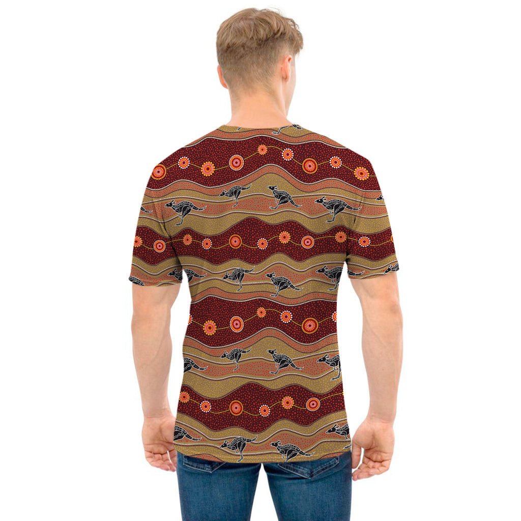 Australian Aboriginal Kangaroo Print Men's T-Shirt