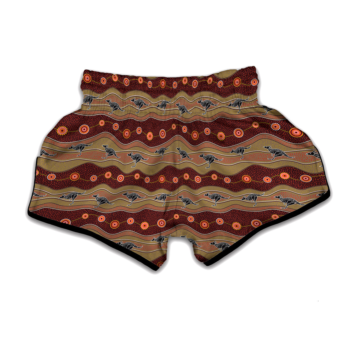 Australian Aboriginal Kangaroo Print Muay Thai Boxing Shorts