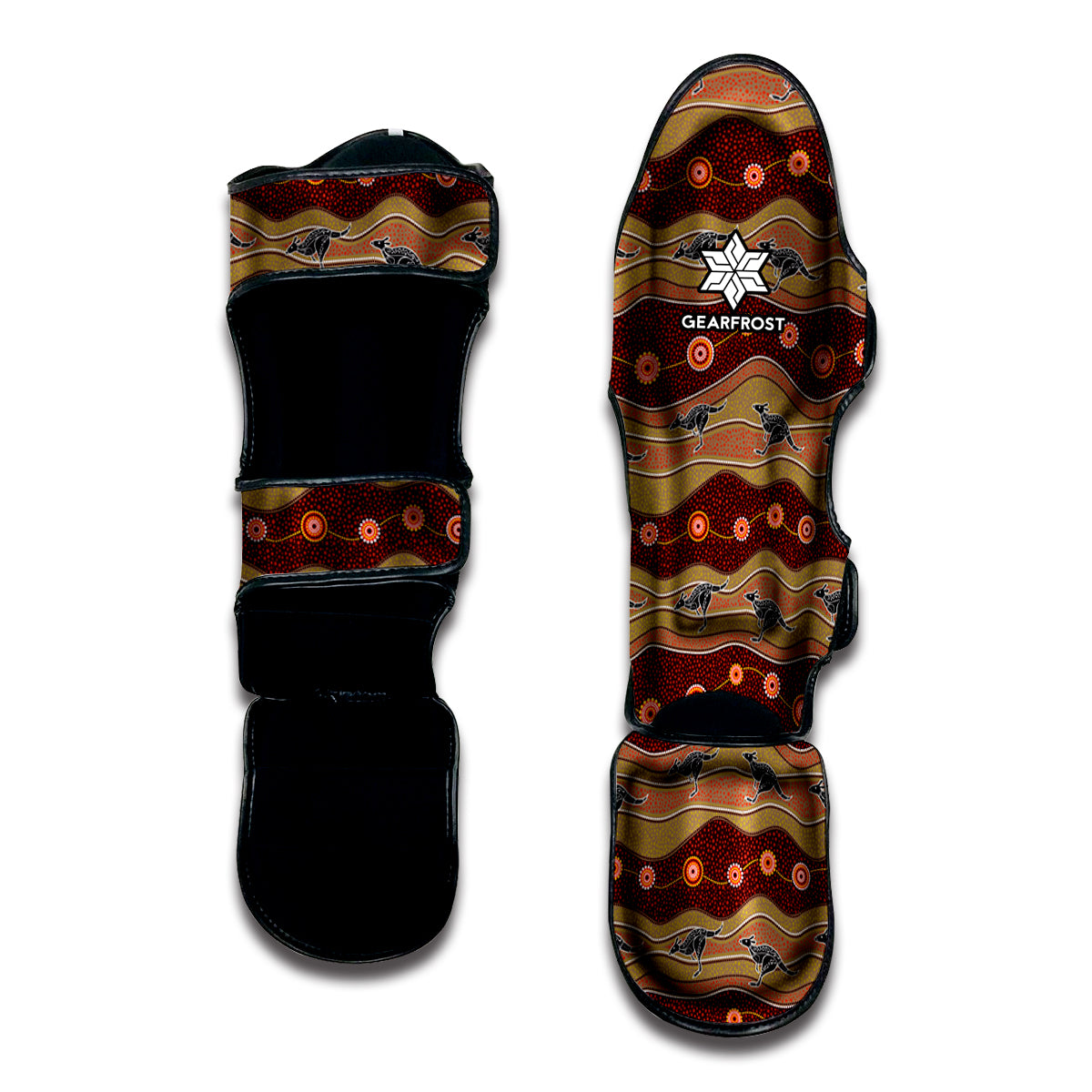 Australian Aboriginal Kangaroo Print Muay Thai Shin Guard
