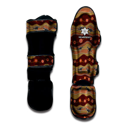 Australian Aboriginal Kangaroo Print Muay Thai Shin Guard