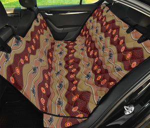 Australian Aboriginal Kangaroo Print Pet Car Back Seat Cover