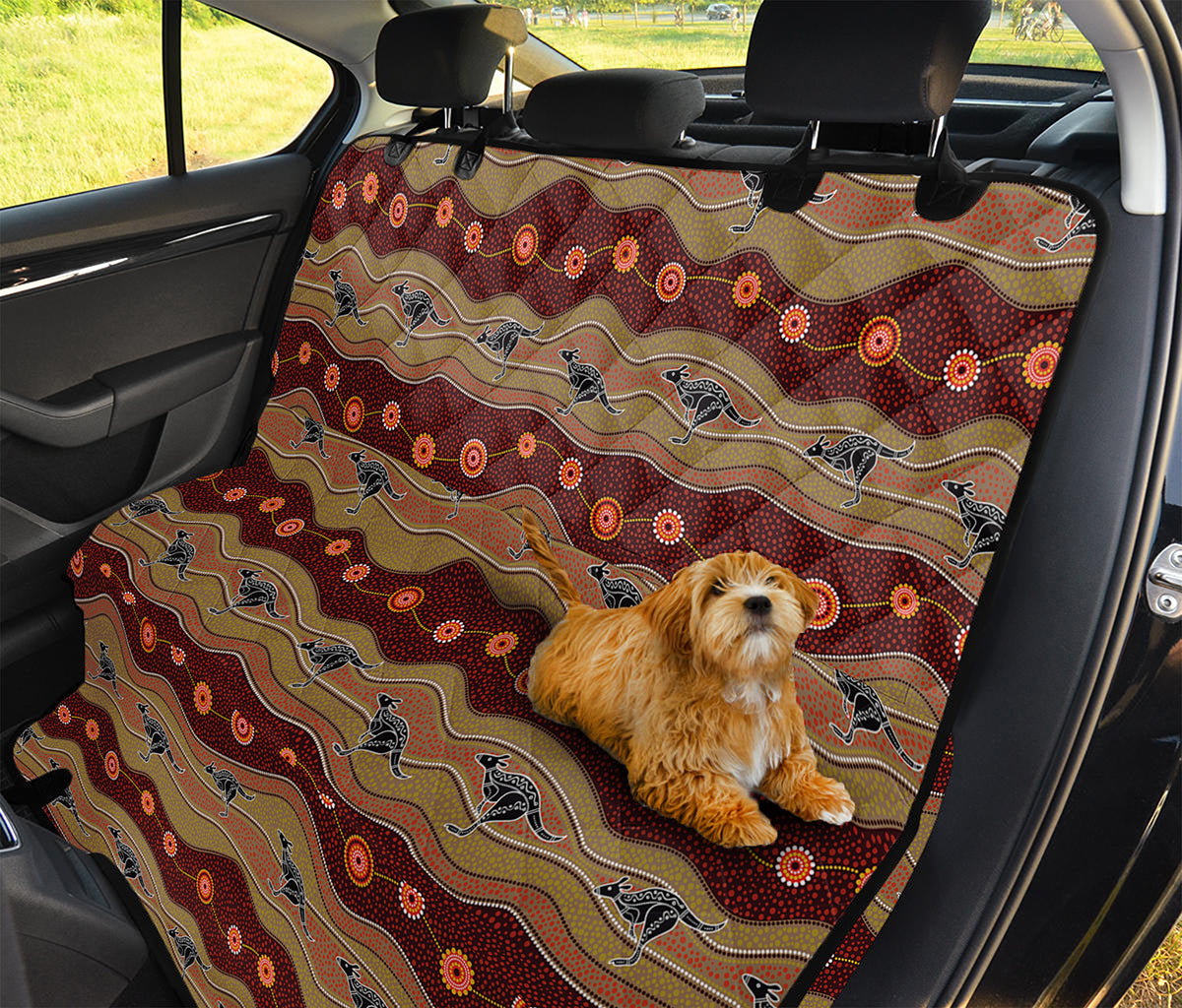 Australian Aboriginal Kangaroo Print Pet Car Back Seat Cover