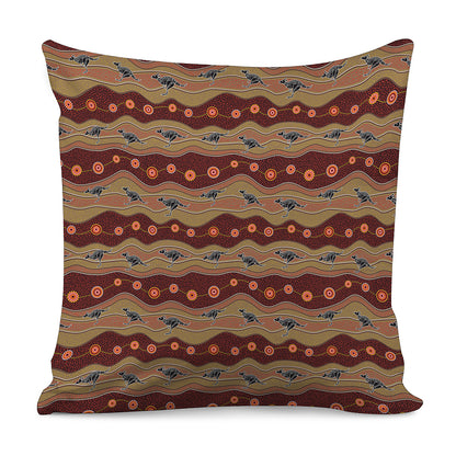 Australian Aboriginal Kangaroo Print Pillow Cover