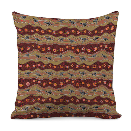 Australian Aboriginal Kangaroo Print Pillow Cover