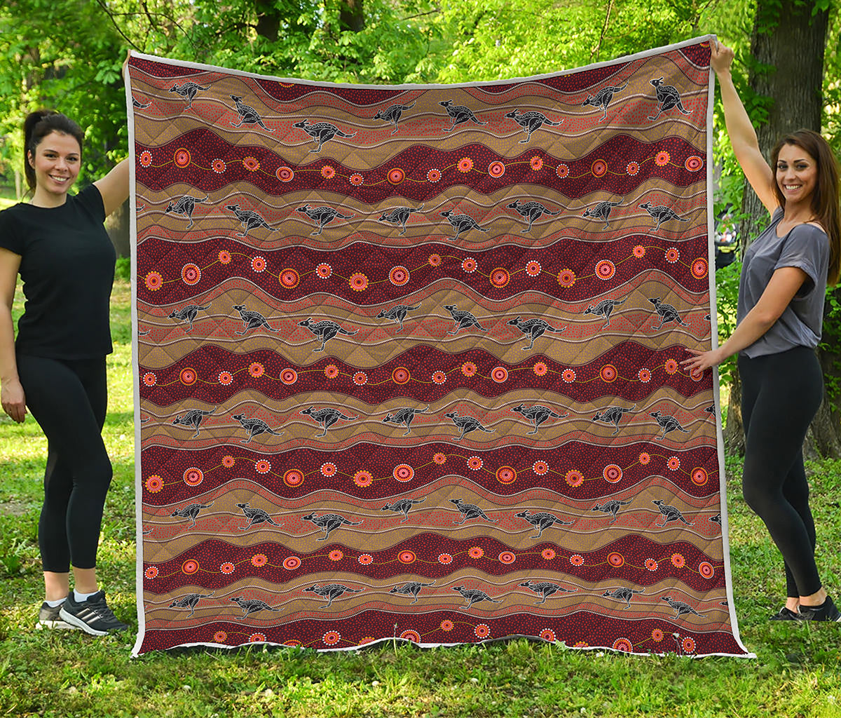 Australian Aboriginal Kangaroo Print Quilt