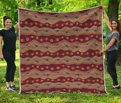 Australian Aboriginal Kangaroo Print Quilt