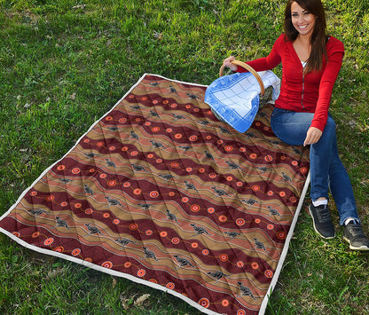 Australian Aboriginal Kangaroo Print Quilt