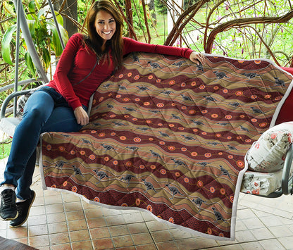 Australian Aboriginal Kangaroo Print Quilt