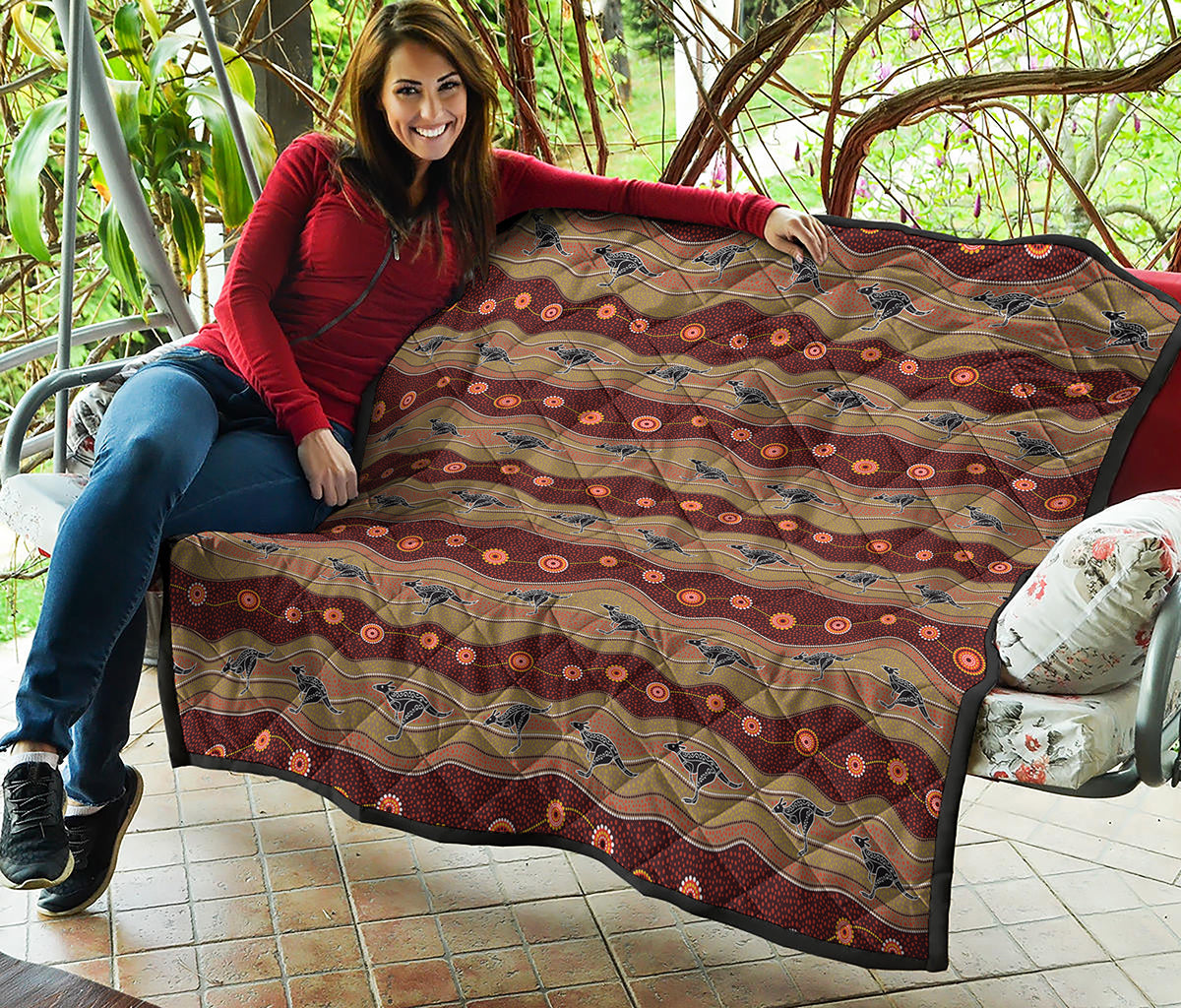 Australian Aboriginal Kangaroo Print Quilt