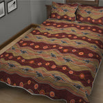 Australian Aboriginal Kangaroo Print Quilt Bed Set