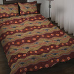 Australian Aboriginal Kangaroo Print Quilt Bed Set