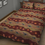 Australian Aboriginal Kangaroo Print Quilt Bed Set