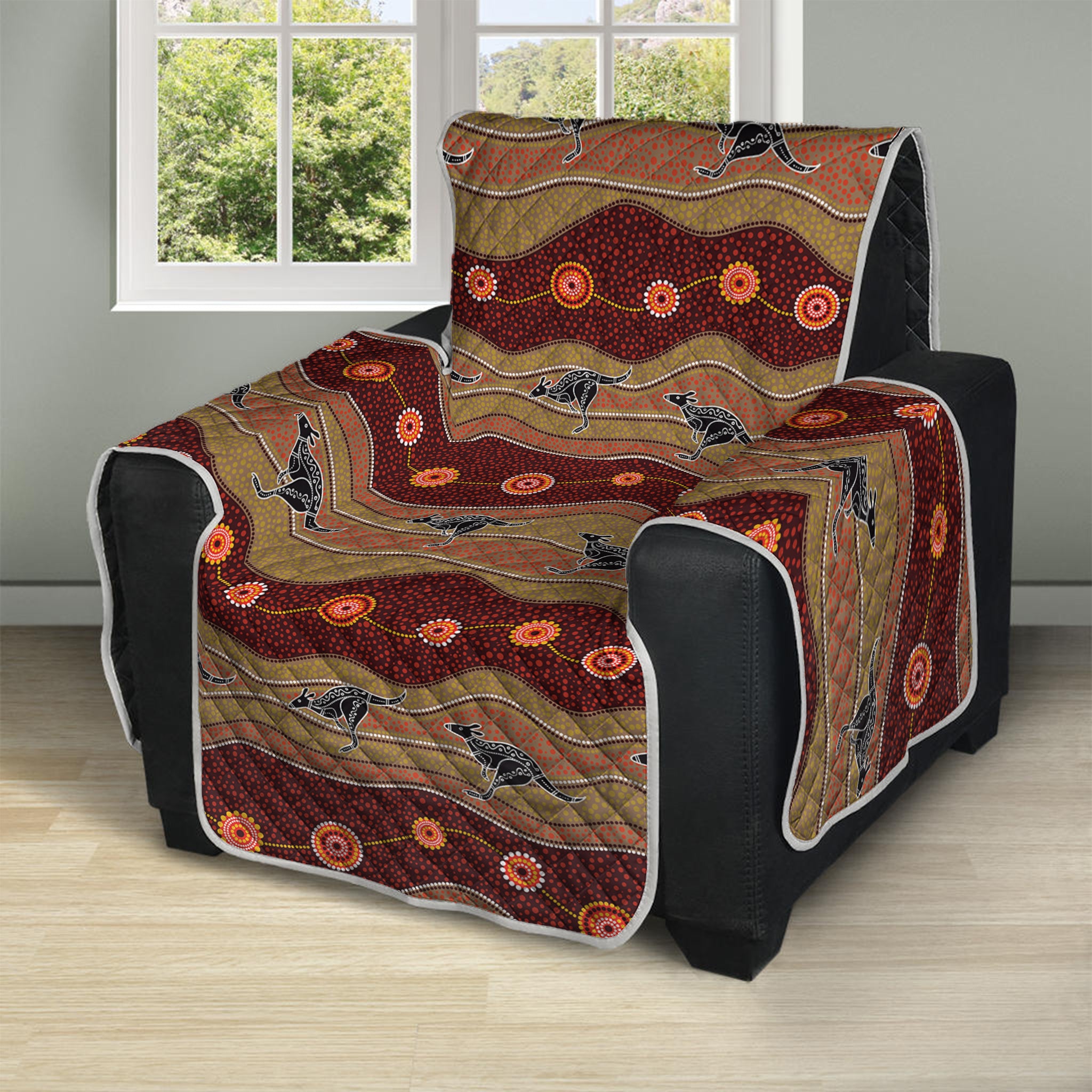 Australian Aboriginal Kangaroo Print Recliner Protector