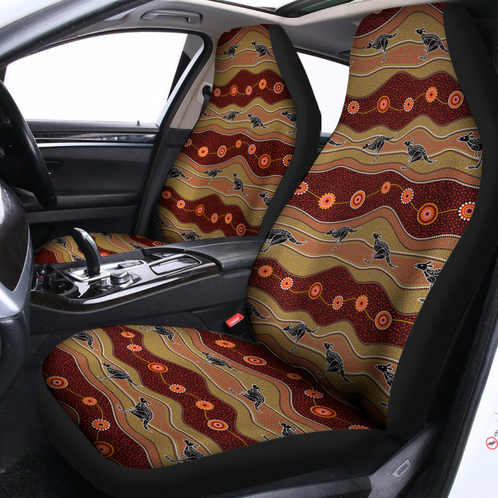 Australian Aboriginal Kangaroo Print Universal Fit Car Seat Covers