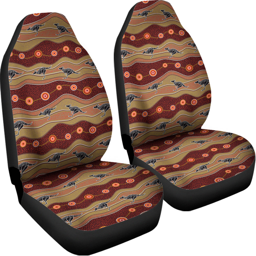 Australian Aboriginal Kangaroo Print Universal Fit Car Seat Covers