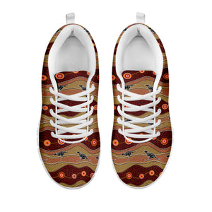 Australian Aboriginal Kangaroo Print White Sneakers