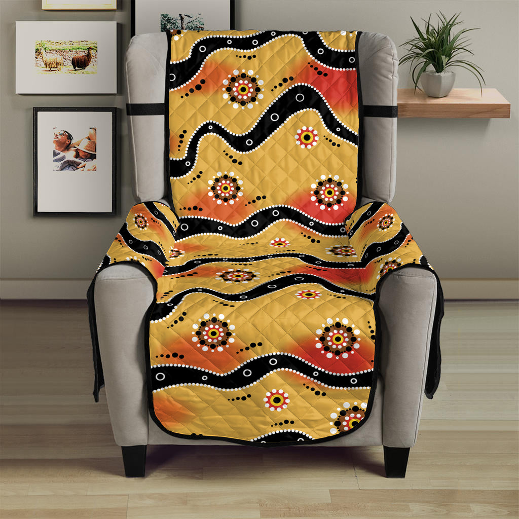 Australian Aboriginal Pattern Print Armchair Protector