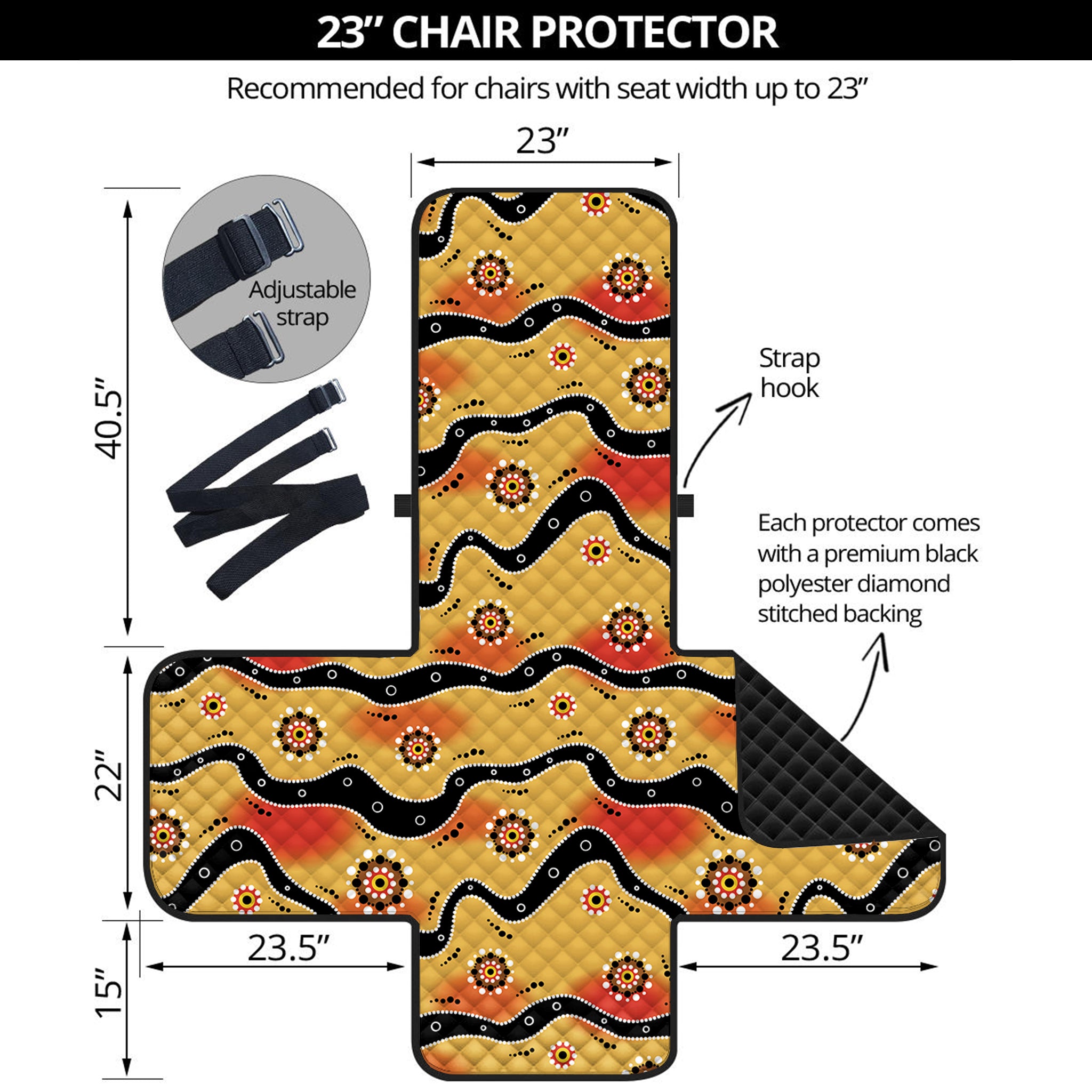 Australian Aboriginal Pattern Print Armchair Protector