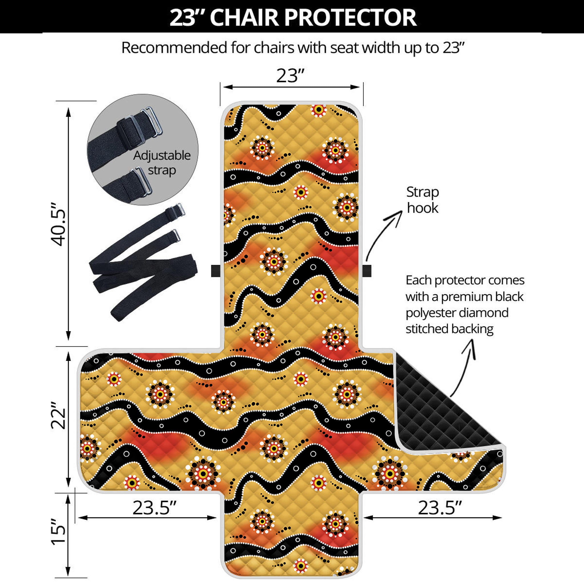 Australian Aboriginal Pattern Print Armchair Protector