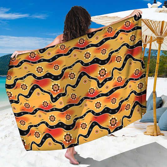 Australian Aboriginal Pattern Print Beach Sarong Wrap