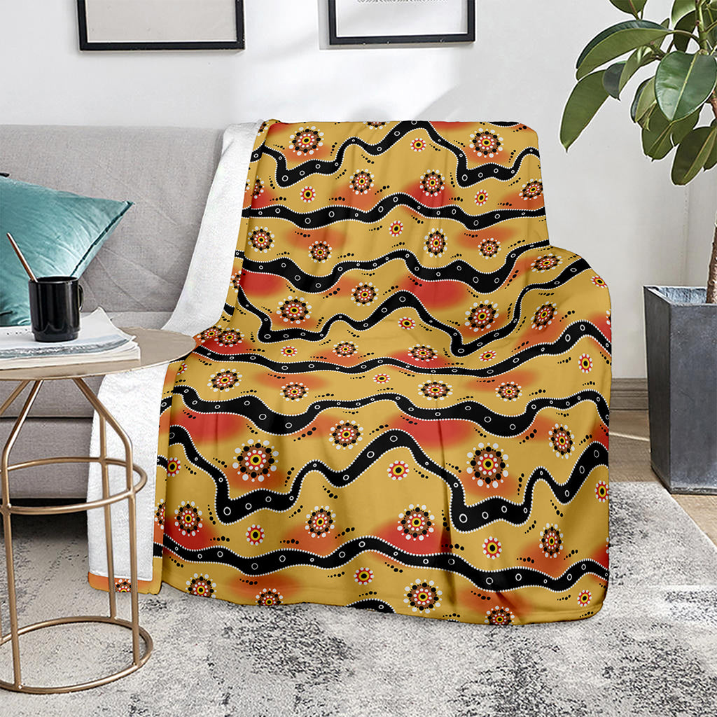 Australian Aboriginal Pattern Print Blanket