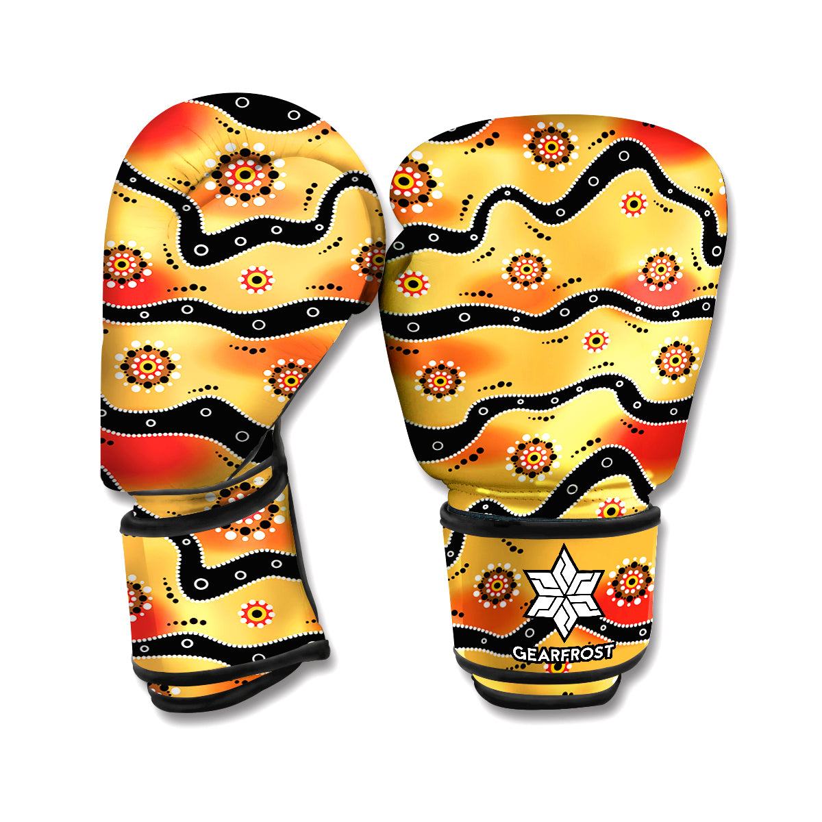 Australian Aboriginal Pattern Print Boxing Gloves