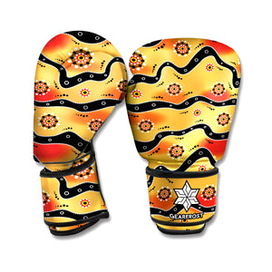 Australian Aboriginal Pattern Print Boxing Gloves