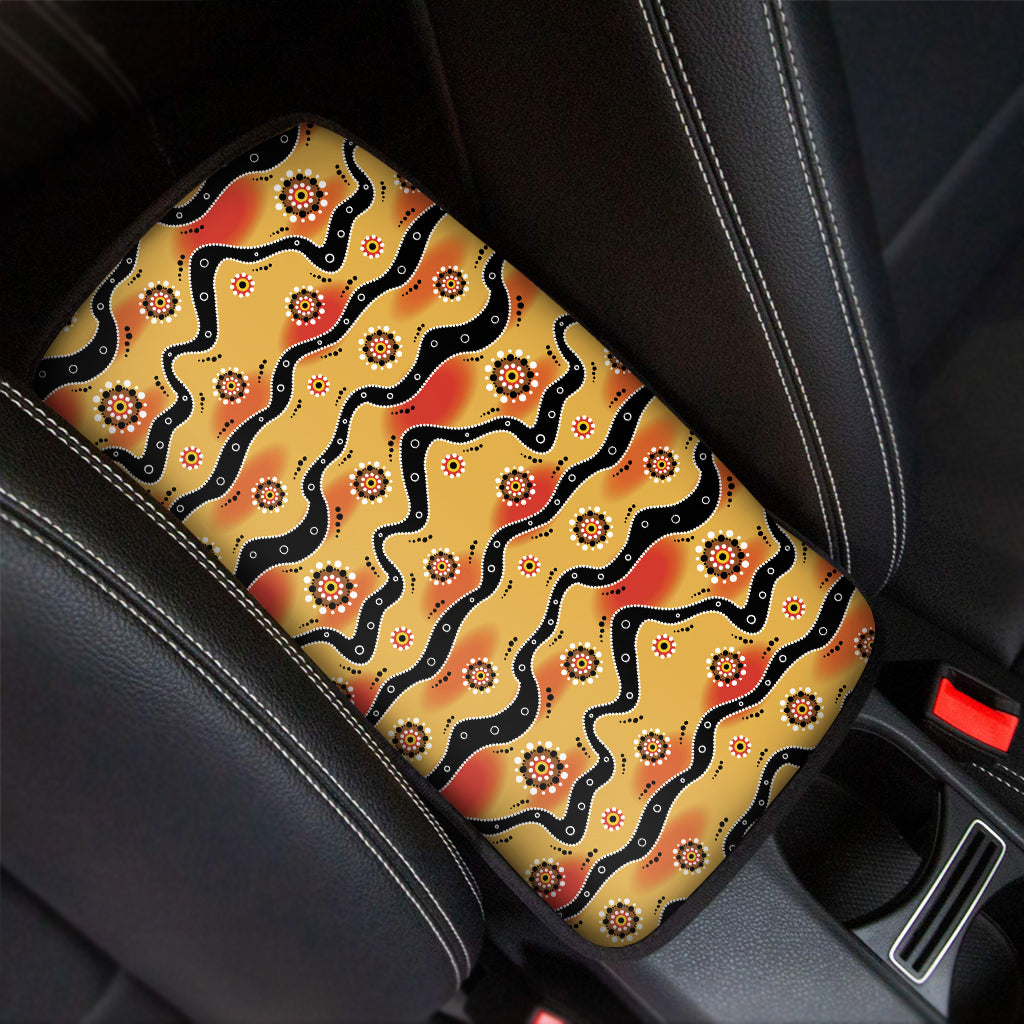 Australian Aboriginal Pattern Print Car Center Console Cover