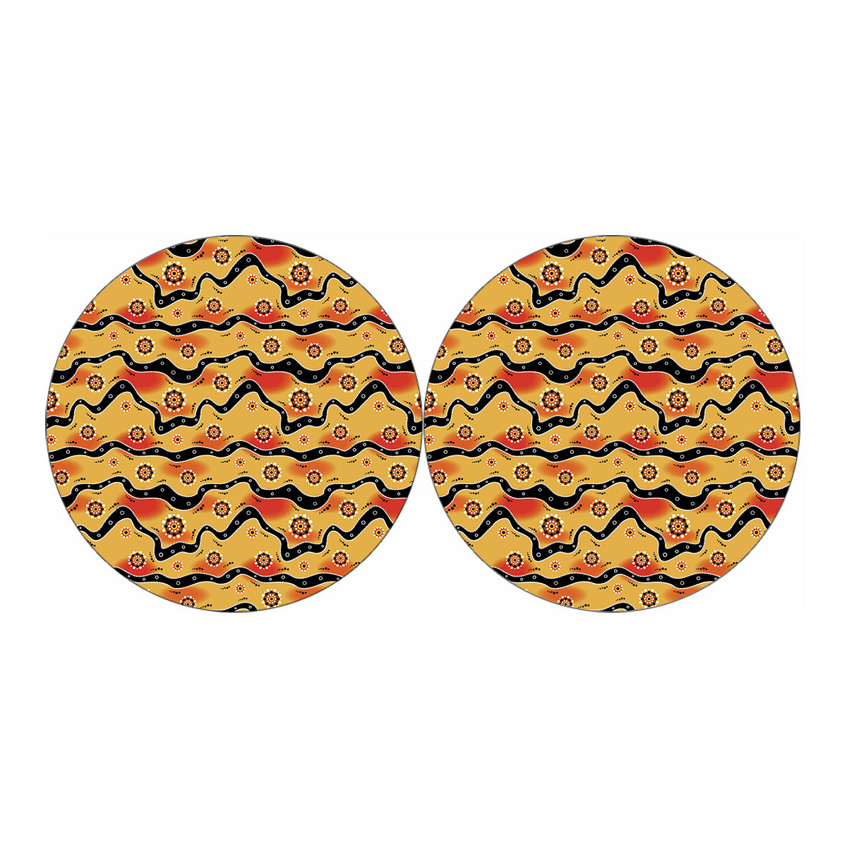 Australian Aboriginal Pattern Print Car Coasters