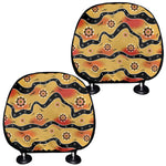 Australian Aboriginal Pattern Print Car Headrest Covers