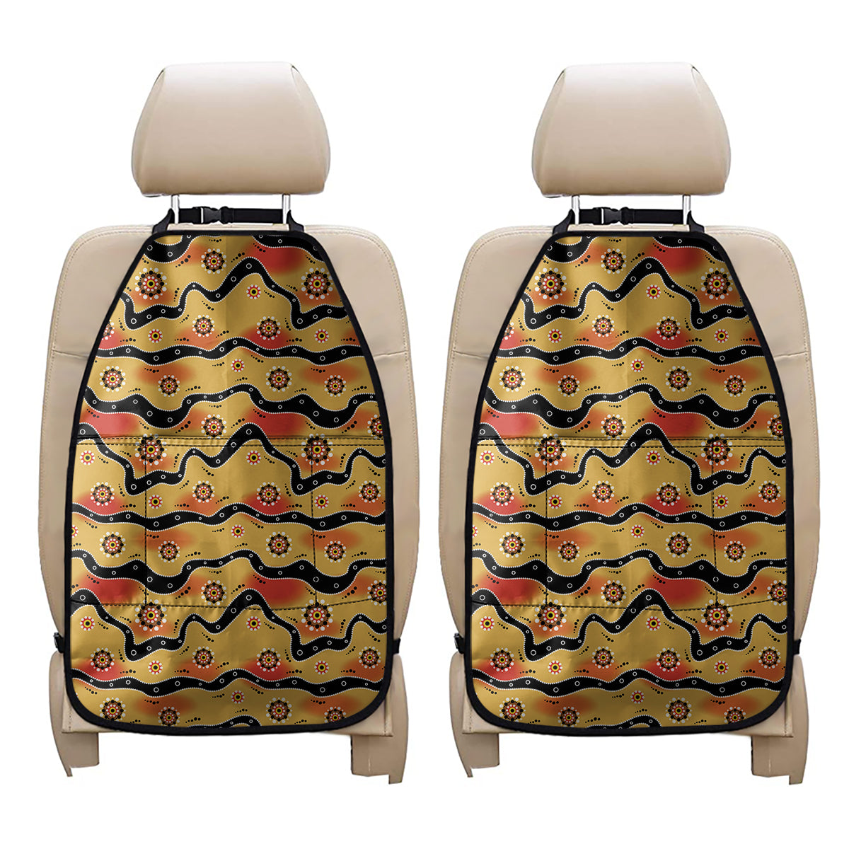 Australian Aboriginal Pattern Print Car Seat Organizers