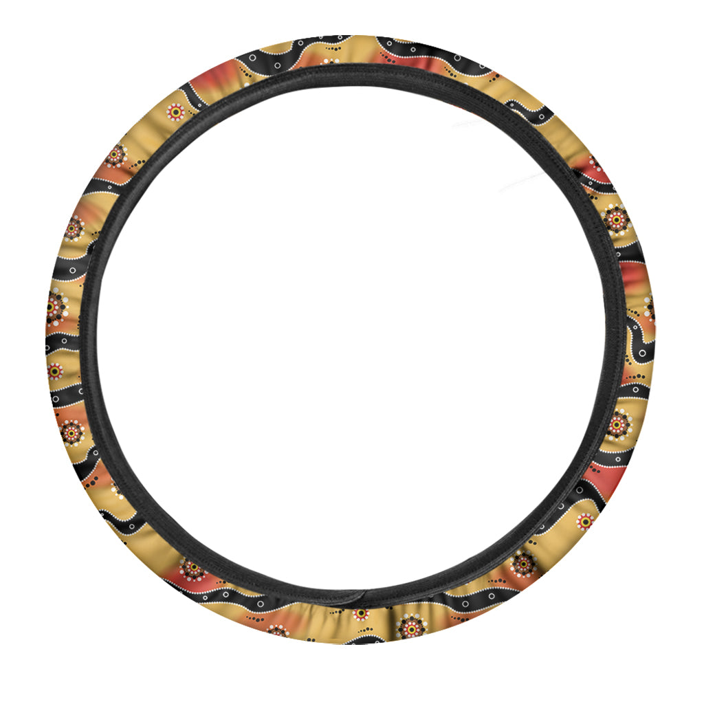 Australian Aboriginal Pattern Print Car Steering Wheel Cover