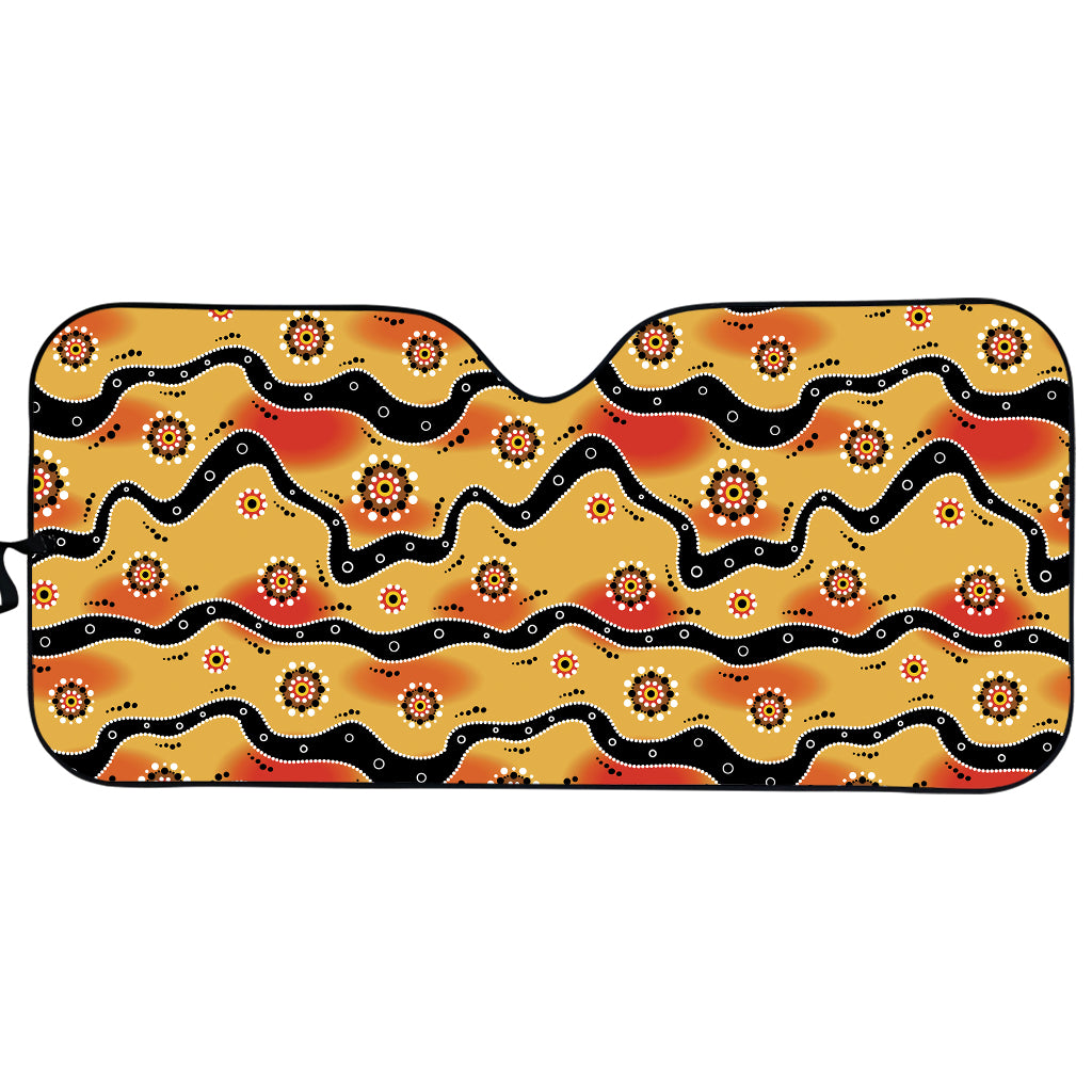 Australian Aboriginal Pattern Print Car Sun Shade