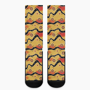 Australian Aboriginal Pattern Print Crew Socks