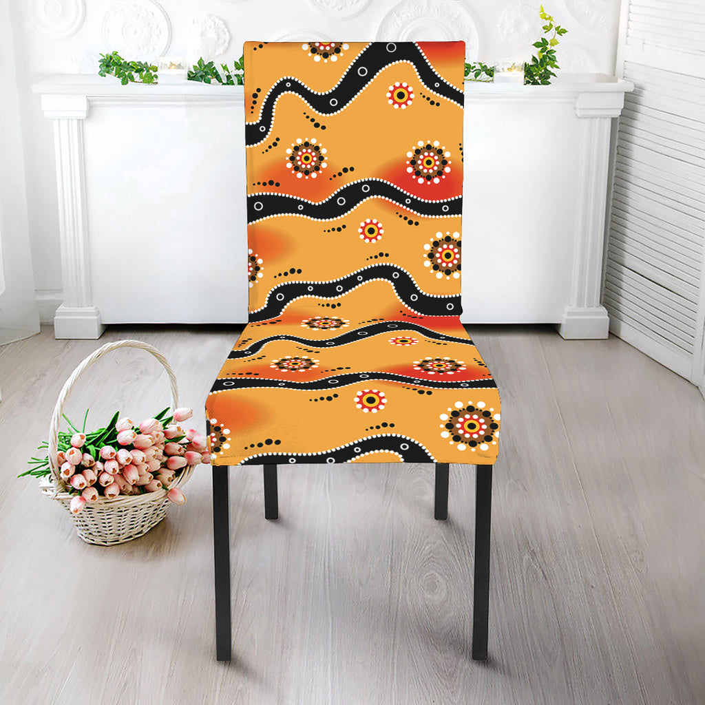 Australian Aboriginal Pattern Print Dining Chair Slipcover