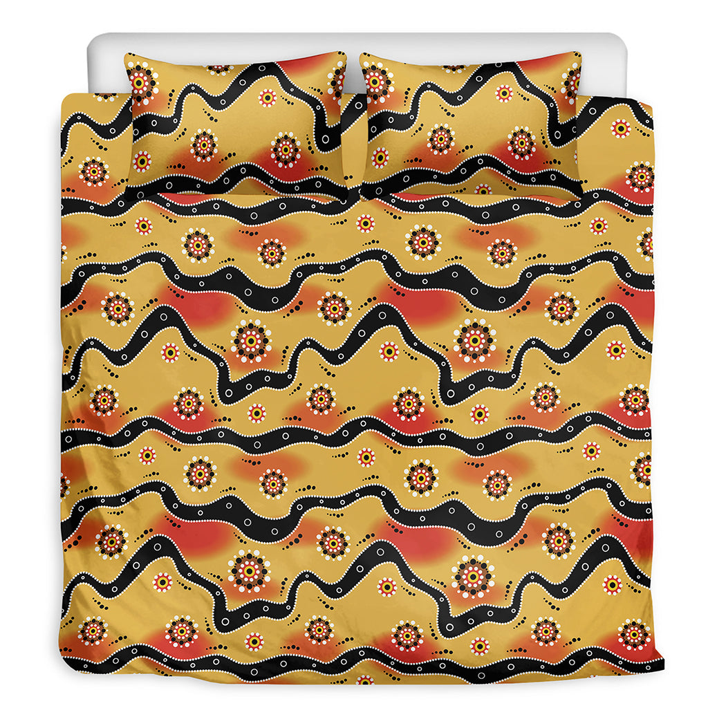 Australian Aboriginal Pattern Print Duvet Cover Bedding Set