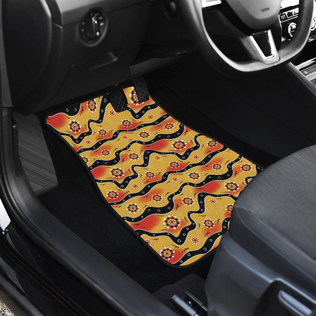 Australian Aboriginal Pattern Print Front and Back Car Floor Mats