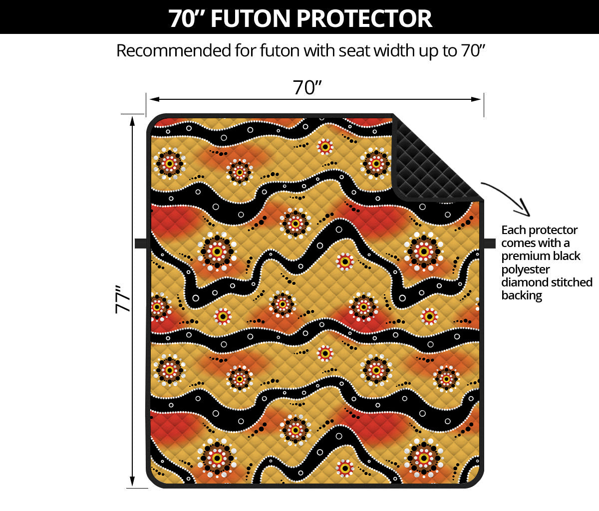 Australian Aboriginal Pattern Print Futon Protector