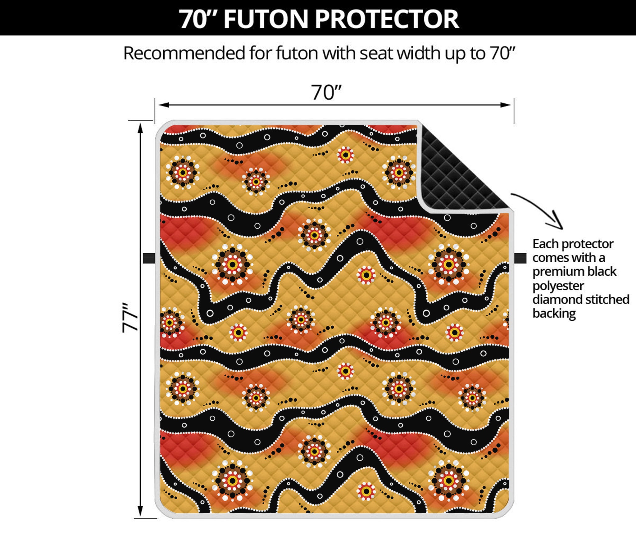 Australian Aboriginal Pattern Print Futon Protector