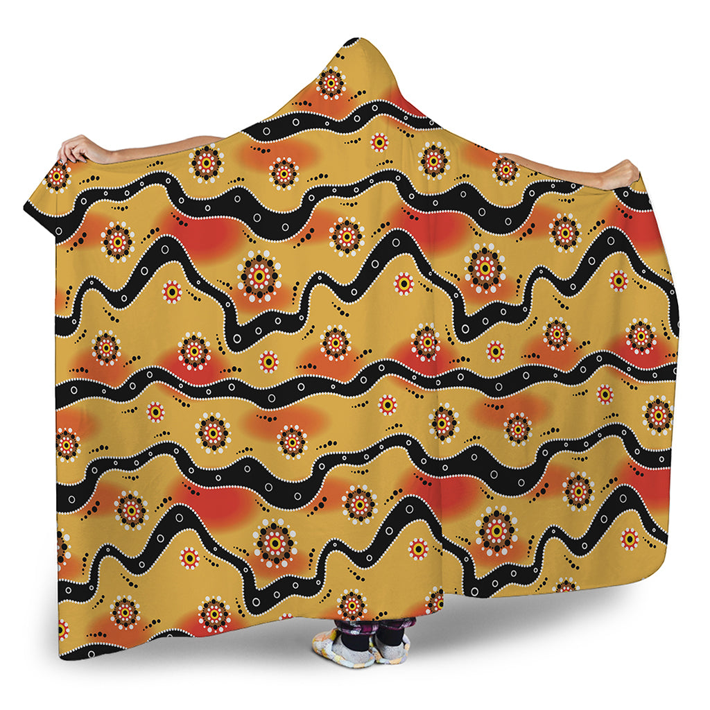 Australian Aboriginal Pattern Print Hooded Blanket