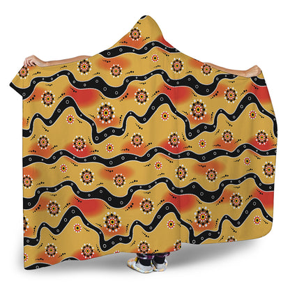 Australian Aboriginal Pattern Print Hooded Blanket