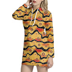 Australian Aboriginal Pattern Print Hoodie Dress