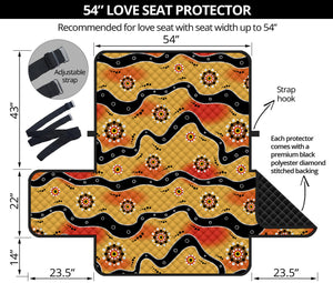 Australian Aboriginal Pattern Print Loveseat Protector