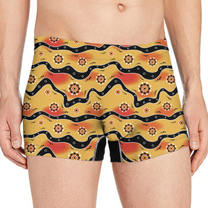 Australian Aboriginal Pattern Print Men's Boxer Briefs