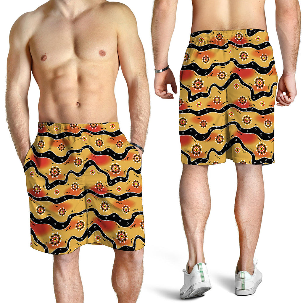 Australian Aboriginal Pattern Print Men's Shorts