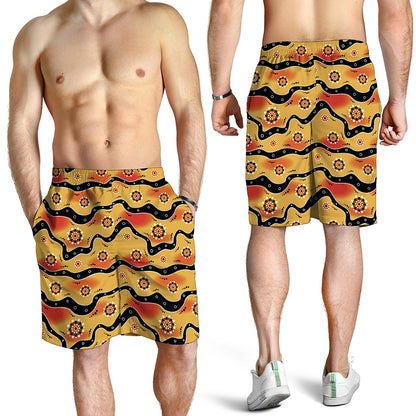 Australian Aboriginal Pattern Print Men's Shorts