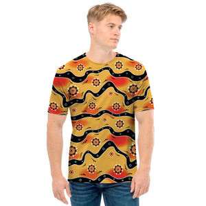 Australian Aboriginal Pattern Print Men's T-Shirt